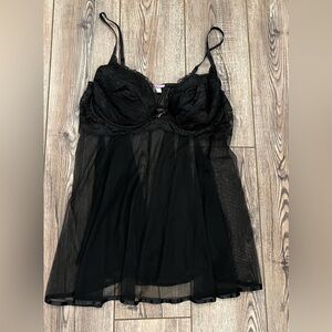 Y2K Vintage Intimate Attitudes Black Babydoll Lingerie – Size 3X